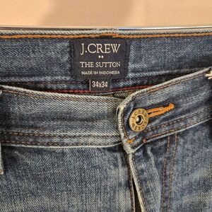 J. Crew The Sutton Mens 34(32)x34(36) Straight Leg Blue Wash Denim Jeans READ